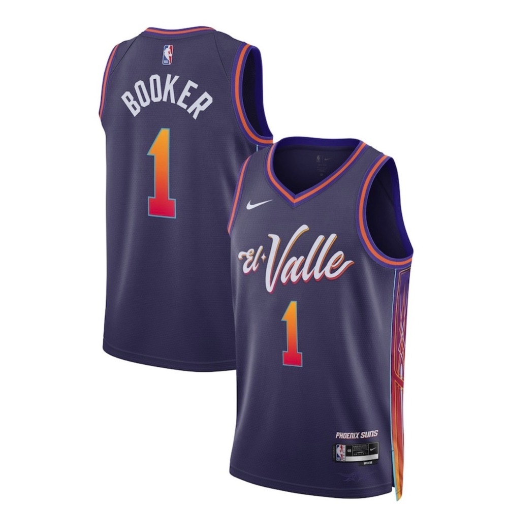 Nike Devin Booker Phoenix Suns Basketball Jersey El Valle Purple New